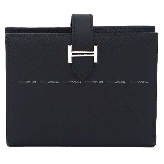 [Pre-loved] HERMES Bi-fold wallet Bearn Compact Noir (Black) Veau Epsom Silver HW Stamp U[LIKE NEW][Authentic]