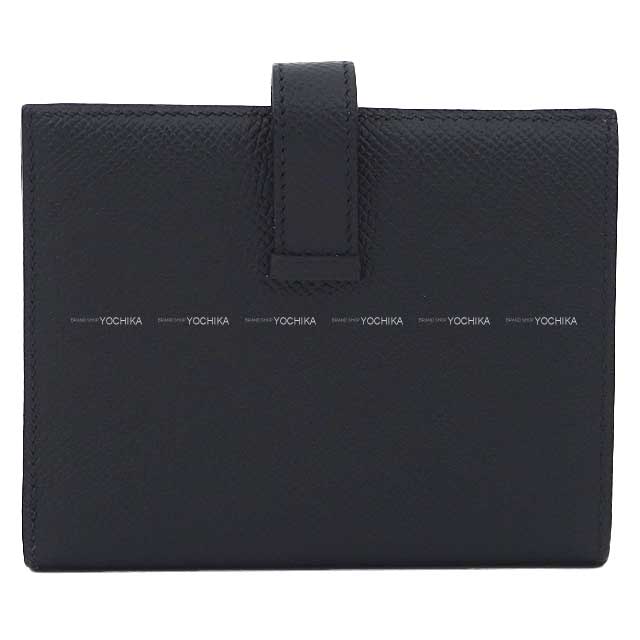 [Pre-loved] HERMES Bi-fold wallet Bearn Compact Noir (Black) Veau Epsom Silver HW Stamp U[LIKE NEW][Authentic]