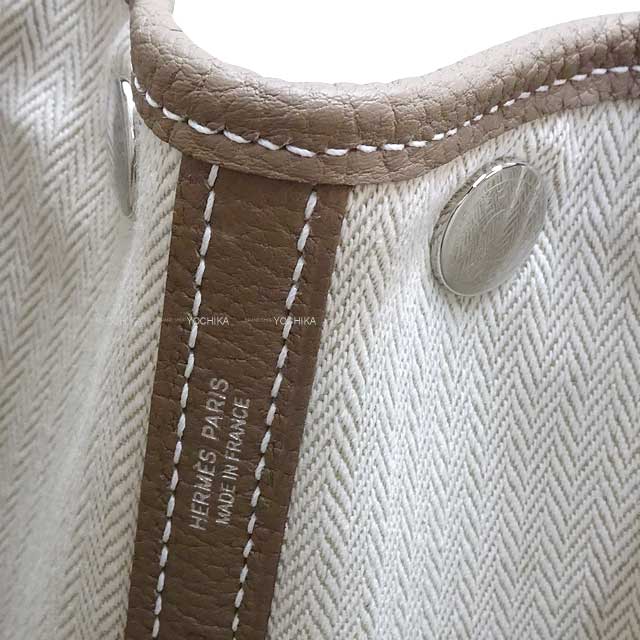 [Pre-loved] HERMES tote bag Garden Party 30 TPM All Leather Etoupe Veau Negonda Silver HW Stamp B[LIKE NEW][Authentic]