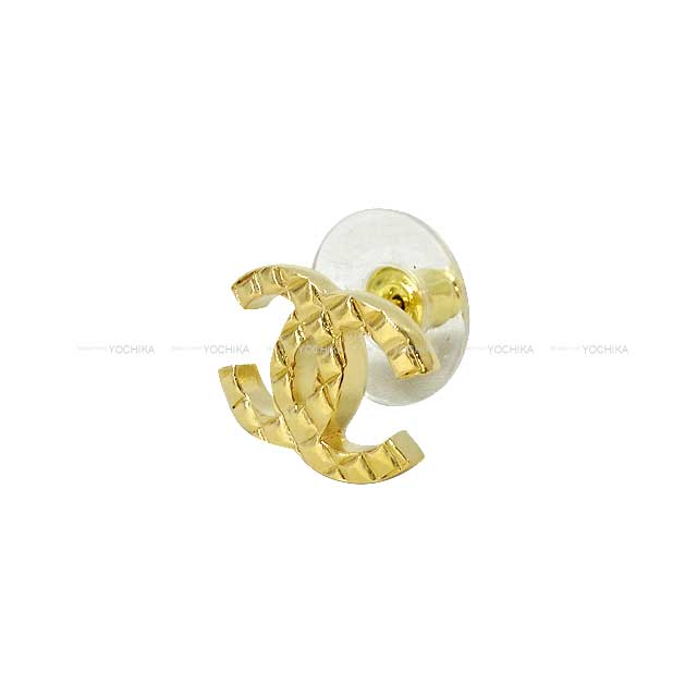 2024 SS CHANEL pierced earring Matelasse COCO mark Gold Gold HW ABD035[BRAND NEW][Authentic]