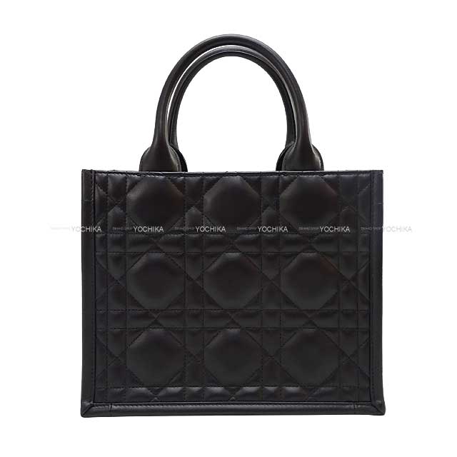 2024 NEW Christian Dior tote bag Book tote bag Small Noir (Black) Micro cannage/Calf skin Champagne Gold HW M1325OWHP-M900[ALMOST NEW][Authentic]