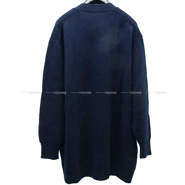 [Pre-loved] 2023 SS HERMES Cardigan Long Sleeve Sellier Button #38 Navy Cashmere 64%/Cotton 36%[LIKE NEW][Authentic]