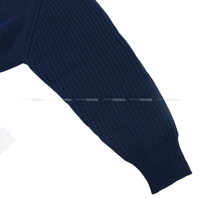 [Pre-loved] 2023 SS HERMES Cardigan Long Sleeve Sellier Button #38 Navy Cashmere 64%/Cotton 36%[LIKE NEW][Authentic]