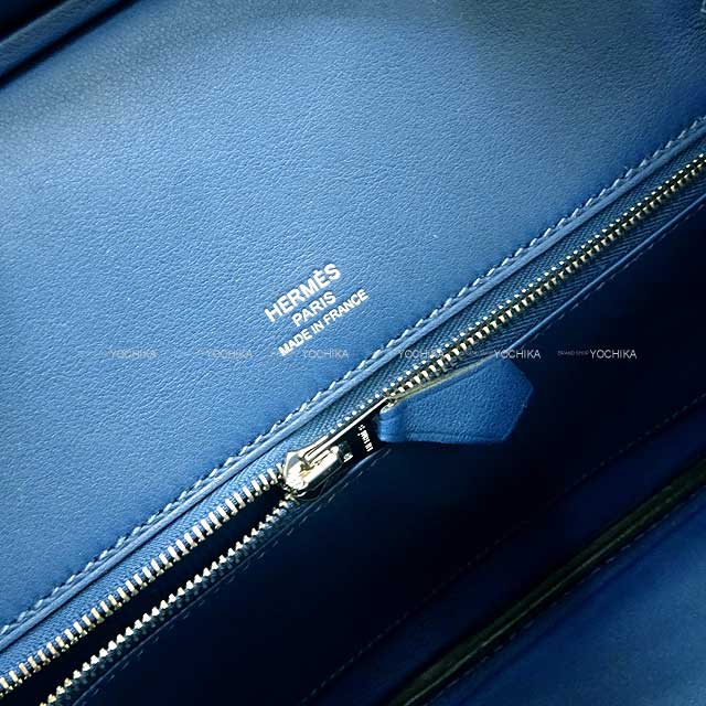 HERMES Handbag Birkin25 Bleu Thalassa Grizzly/Veau Swift Silver HW Stamp Z[EXCELLENT][Authentic]