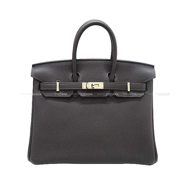 [Pre-loved] HERMES Handbag Birkin25 Graphite Veau Togo Silver HW Stamp A[USED SA][Authentic]