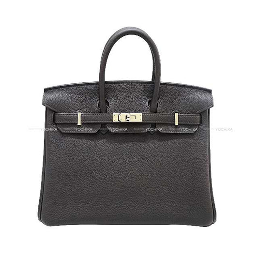 [Pre-loved] HERMES Handbag Birkin25 Graphite Veau Togo Silver HW Stamp A[USED SA][Authentic]