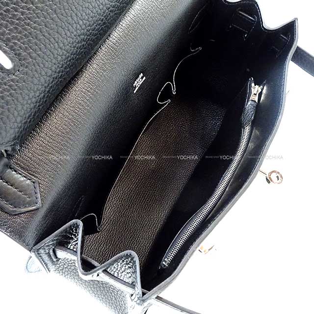 HERMES Shoulder bag Jypsiere 28 Noir (Black) Taurillon Clemence Silver HW Stamp □P[EXCELLENT][Authentic]