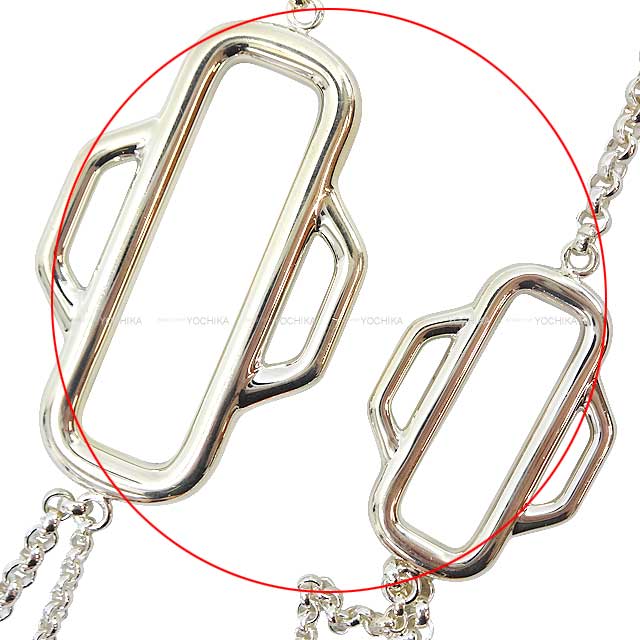 HERMES necklace Long Necklace Attelage 100 Silver Silver925 Silver HW[EXCELLENT][Authentic]