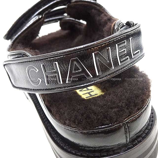 2023 AW CHANEL sandals Sports sandals Rhinestone Coco mark Inner boa Matelasse  #36 Noir (Black) Silver HW G45291[EXCELLENT][Authentic]