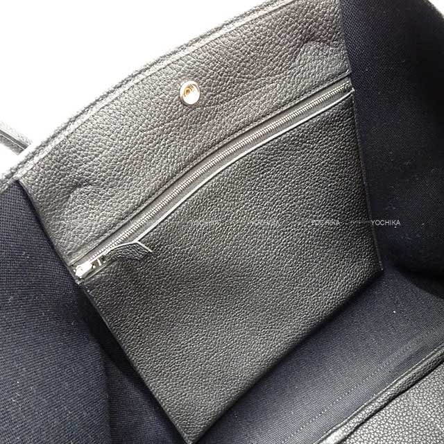 [Pre-loved] HERMES tote bag Garden Party 49 GM Voyage Noir (Black) Toile Militaire/Veau Negonda Silver HW Stamp Z[LIKE NEW][Authentic]