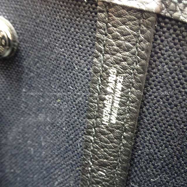 [Pre-loved] HERMES tote bag Garden Party 49 GM Voyage Noir (Black) Toile Militaire/Veau Negonda Silver HW Stamp Z[LIKE NEW][Authentic]