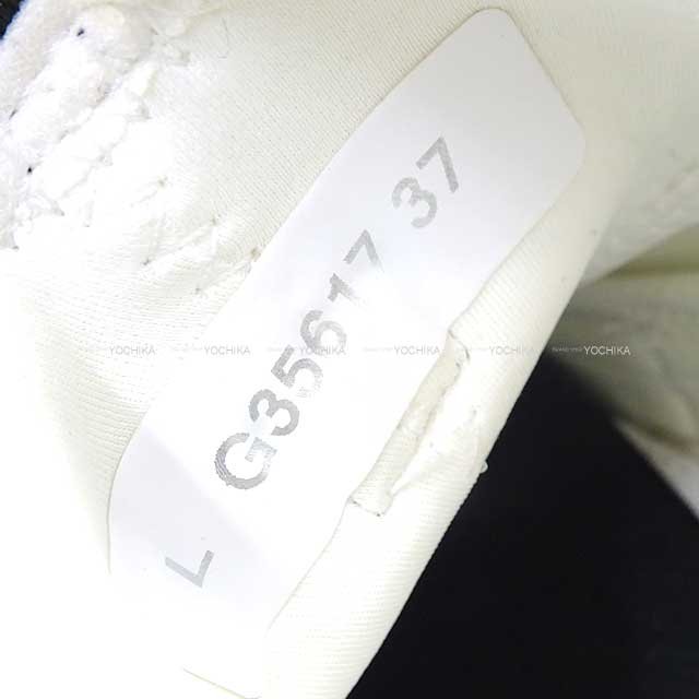 CHANEL sneakers Coco Mark #37 Ladies Ivory/Black Fabric Velvet