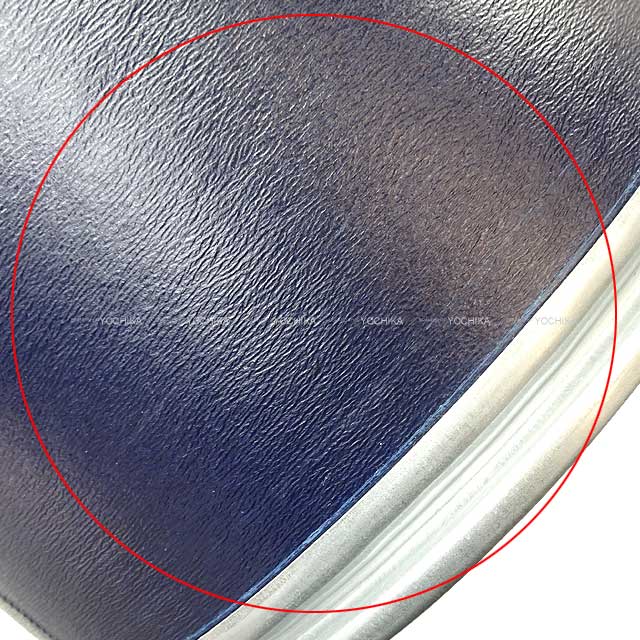 [Pre-loved] HERMES Interior Sellier Saddle box Small Harness case Side table Navy Mat Silver HW[USED SA][Authentic]