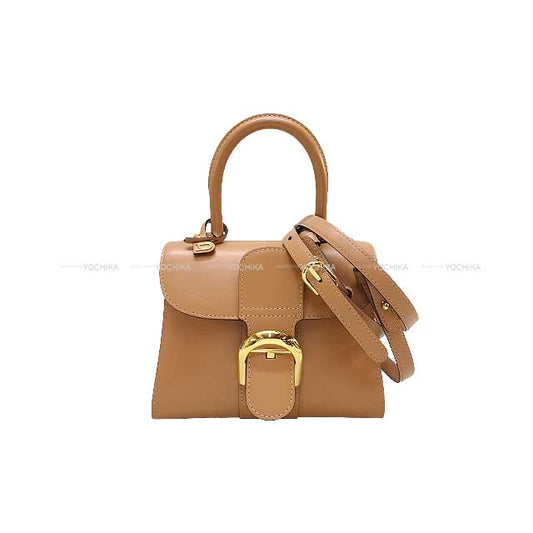 Delvaux Shoulder bag Brillon Mini 2way Hand bag Tender beige Box calf Gold HW AA0406AAM024FDO[EXCELLENT][Authentic]