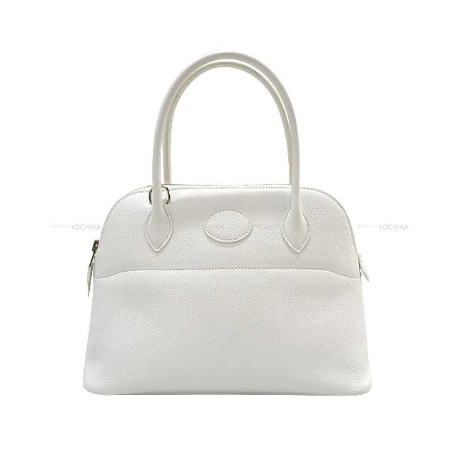 [Pre-loved] HERMES Shoulder bag Bolide27 Blanc (White) Veau Epsom Silver HW Stamp □R[USED SA][Authentic]