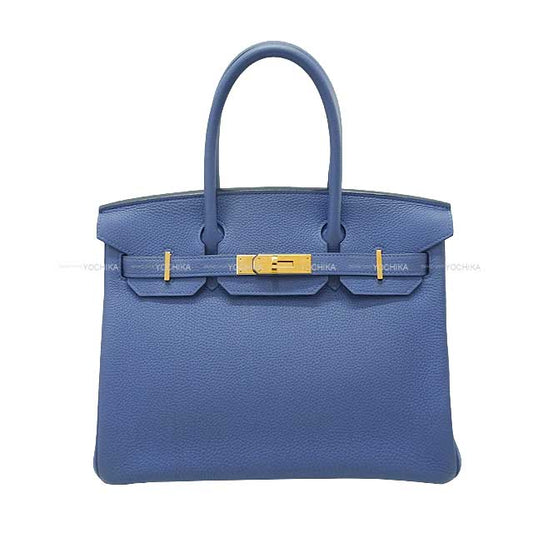 [Pre-loved] HERMES Handbag Birkin30 Bleu Brighton Veau Togo Gold HW Stamp C[LIKE NEW][Authentic]