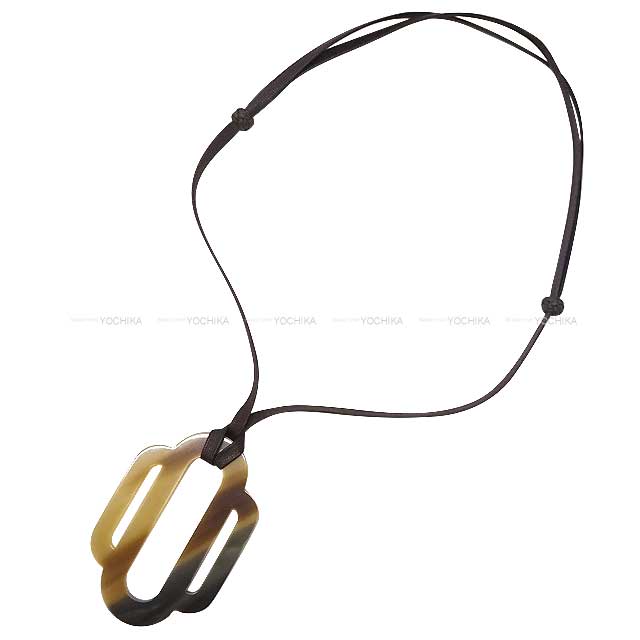 HERMES necklace Attelage Buffalo Horn[EXCELLENT][Authentic]