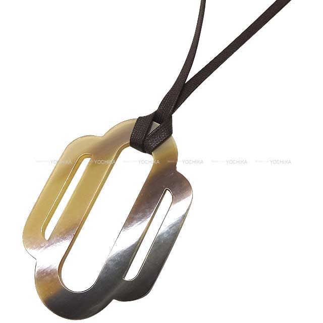 HERMES necklace Attelage Buffalo Horn[EXCELLENT][Authentic]