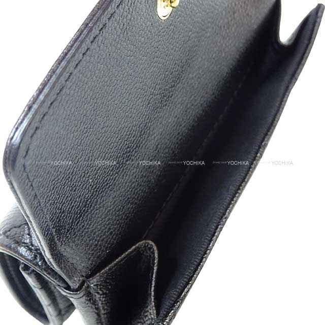 CHANEL Tri-fold wallet Boy Chanel Compact Noir (Black) Graind Calf(Caviarskin) Mat Gold HW A84432[EXCELLENT][Authentic]