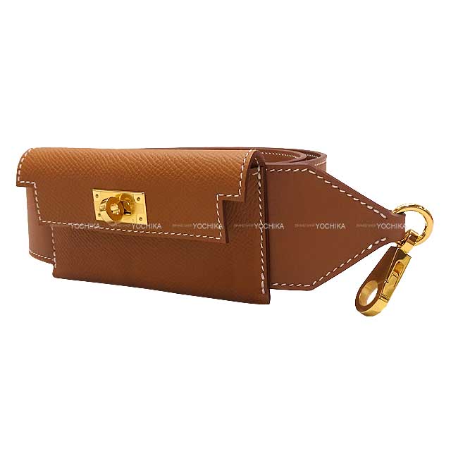 HERMES shoulder strap Bandouliere 50mm 105cm Kelly Pocket Gold Veau Swift/Veau Epsom Gold HW Stamp B[BRAND NEW][Authentic]